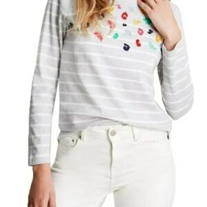 Joules Gray Shirt with Pink Trim